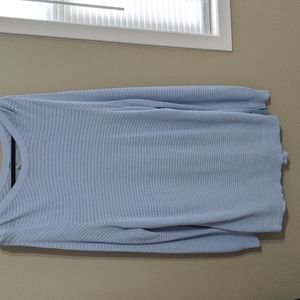 Denver Hayes lightweight knit/crochet sweater with side button detail.